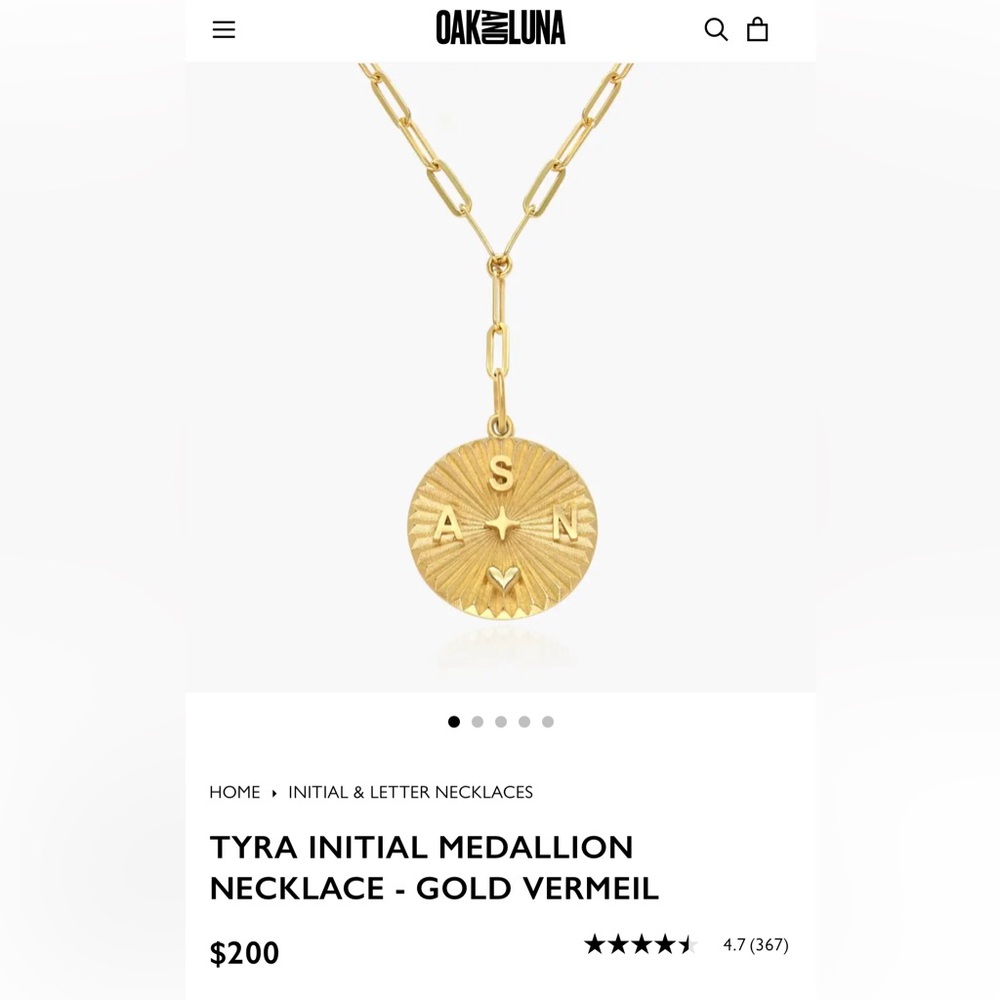 Oak & Luna Tyra Initial Medallion Necklace